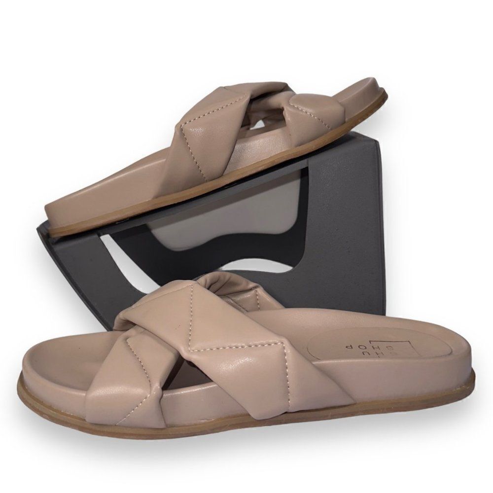 Shu Shop DeeDee Slide Sandals Taupe (Beige) Women's 8-8.5